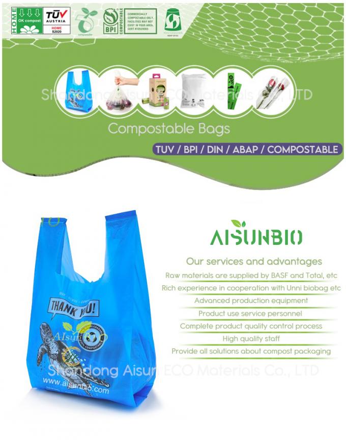 PLA Biodegradable Shopping Bag Compostable Plastic Customized 0