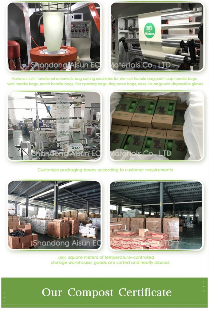 PLA Biodegradable Shopping Bag Compostable Plastic Customized 4