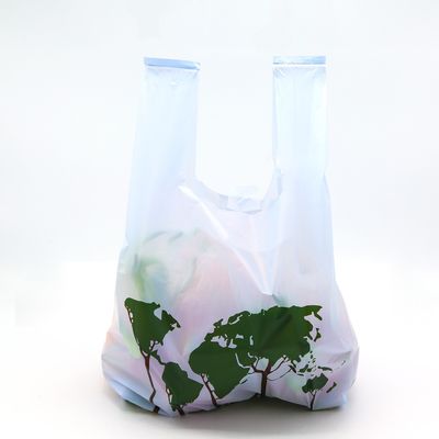 AISUN Customize Printed  Direct Factory Sale 100% Biodegradable PLA PBAT Compostable Shopping Bags for supermarket