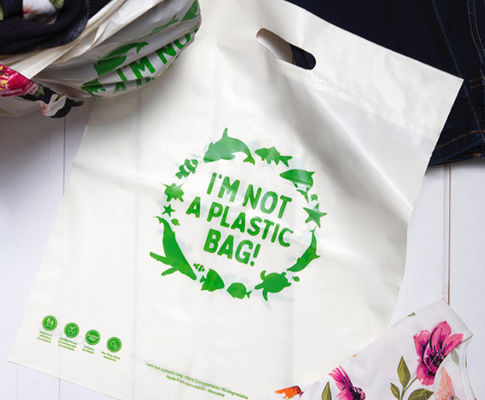 Customized eco friendly compostable PLA organic plastic cornstarch biodegradable T-shirt shopping bag
