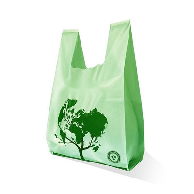 Custom Logo Compostable Biodegradable Shopping Bag T Shirt 100micron
