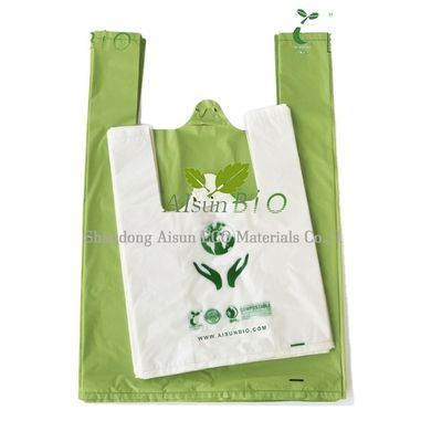 Custom Logo Compostable Biodegradable Shopping Bag T Shirt 100micron