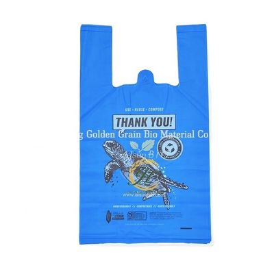 Custom Logo Compostable Biodegradable Shopping Bag T Shirt 100micron