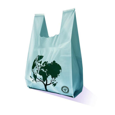 Custom Logo Compostable Biodegradable Shopping Bag T Shirt 100micron