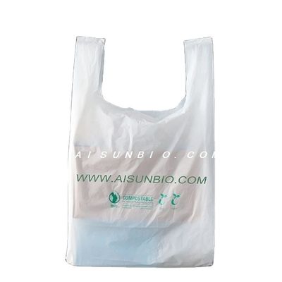 Eco Foldable Compostable Carrier Bags Die Cut Plastic Grocery Heavy Duty