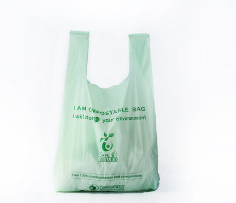 100% Compostable Biodegradable Shopping Bag Green Blue White OEM