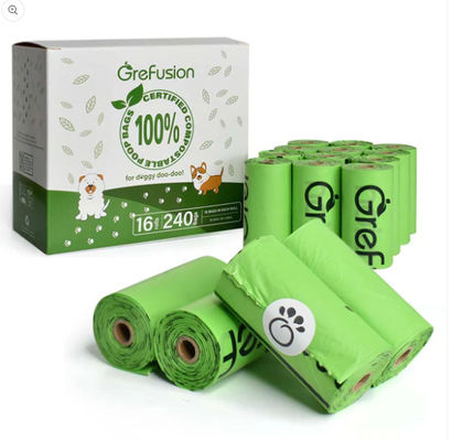 Disposable Compostable Dog Poop Bag For Rubbish TUV Certified