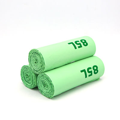 Drawstring Compostable Bin Liners Eco Trash Bags Hot Stamping