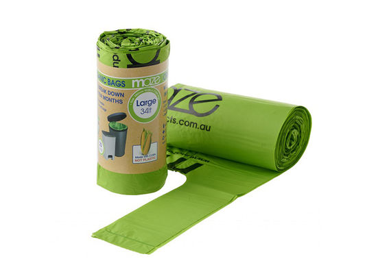 40mic Compostable Bin Liners Eco Friendly Garbage Bags Custom
