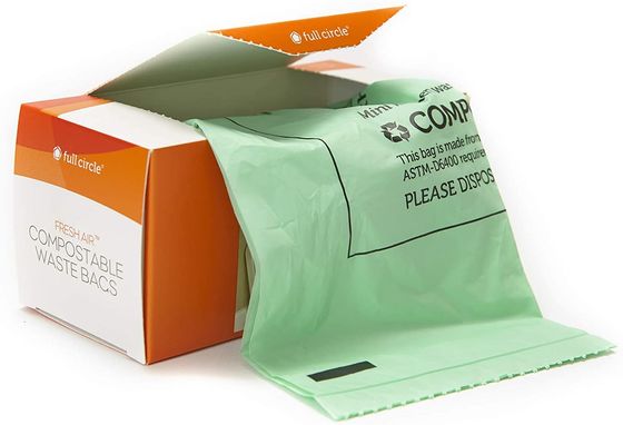 Custom Printed Small Cornstarch Bin Bags Eco Friendly 13 Gallon For Kitchen Trash