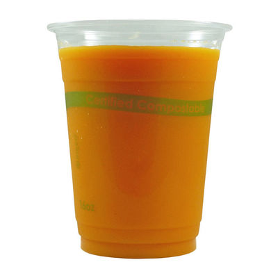 Disposable Biodegradable PLA Cups With Lid For Ice Juice Cold Drinking 24oz