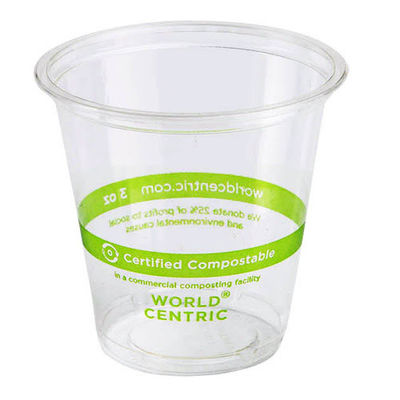 100% Compostable Biodegradable PLA Cups 12 14 16 Oz For Water Drinking